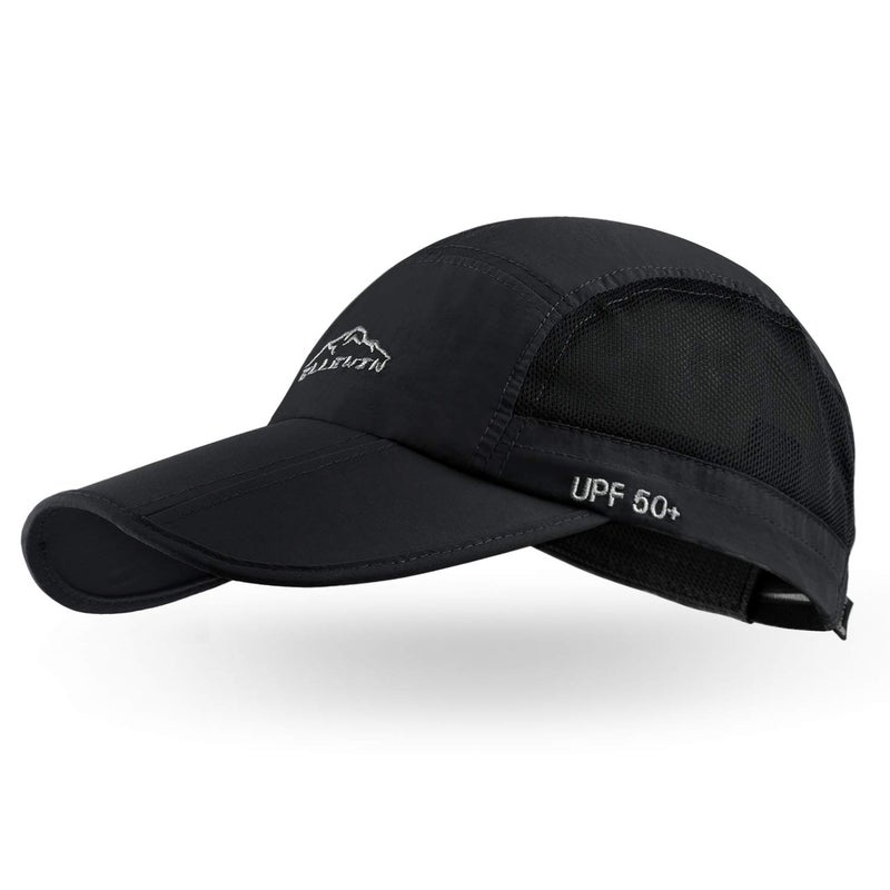 ELLEWIN Men's Baseball Cap UPF50 Hat W/Foldable Long Large Bill,One Size,Black MZ0010GRY1 - Image 1